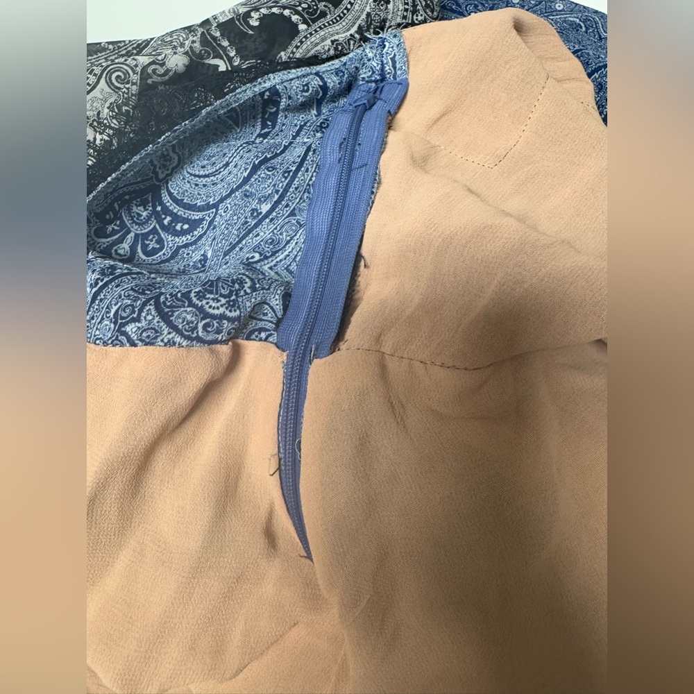 Zara Black and Blue Lace Backless Dress - Picture 12 of 16